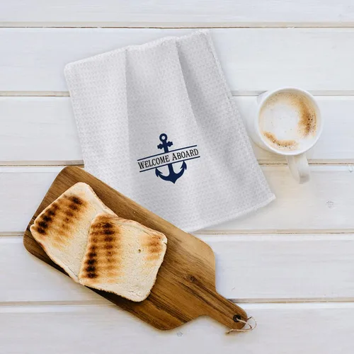 Miniatura 5 de OHSUL Toallas de playa altamente absorbentes con ancla de barco, toallas de cocina, toallas de baño, toallas de mano de anclaje azul marino