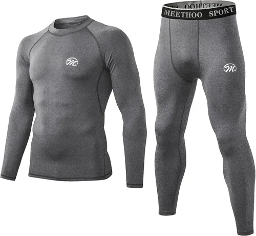 Miniatura 2 de mens Compression Base Layers Long Johns Winter Gear With Fleece Lined for Skiing