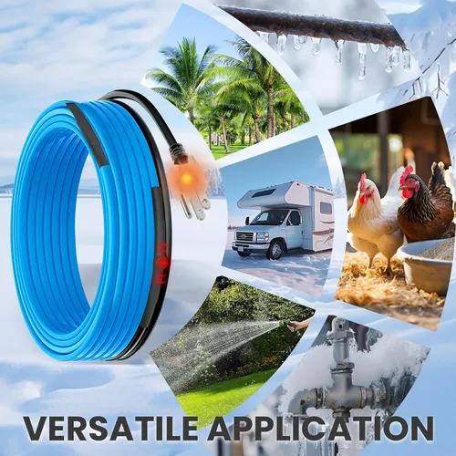 Miniatura 8 de MAXKOSKO Cable calefactor de 100 pies, 120 V para protección contra la congelación de tuberías, cinta térmica autorregulable para tuberías de agua