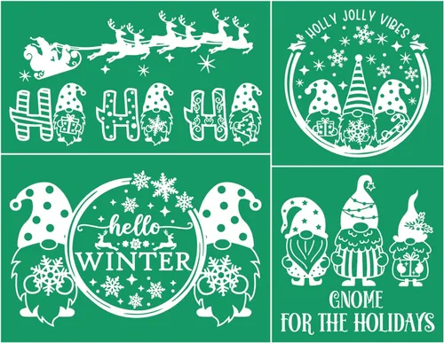 Miniatura 20 de JAJADO JAAJDO - Plantillas de pantalla de seda para árbol de Navidad, adornos de campanas de Navidad, plantillas de serigrafía para decoraciones