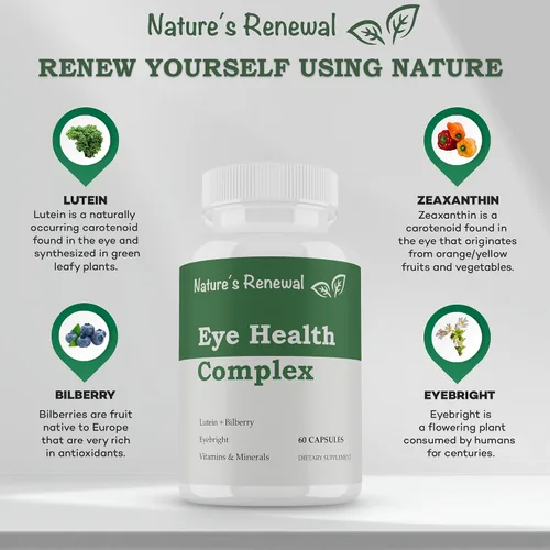 Miniatura 3 de Nature's Renewal Suplemento complejo de salud ocular - Luteína, zeaxantina, licopeno, arándano, ojos de la vista, carotenoides, hierbas de apoyo