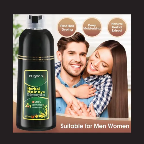 Miniatura 4 de Champú instantáneo para teñir el cabello a base de hierbas para cabello gris, 16.9 onzas líquidas, para mujeres y hombres, champú de tinte negro 3