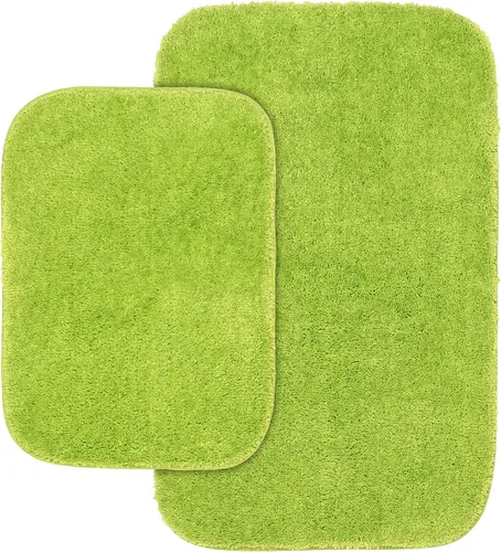 Miniatura 147 de Garland Rug 2 alfombras de baño tradicionales de nailon lavables color morado (17 x 24 pulgadas, 21 x 34 pulgadas), suaves, absorbentes y elegantes