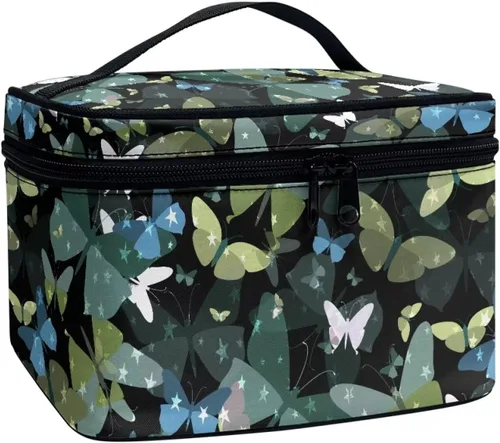 Miniatura 42 de Flashideas Bolsa de maquillaje para cosméticos Almacenamiento vertical Bolsa de maquillaje de viaje de gran capacidad, Caballo Azteca 1