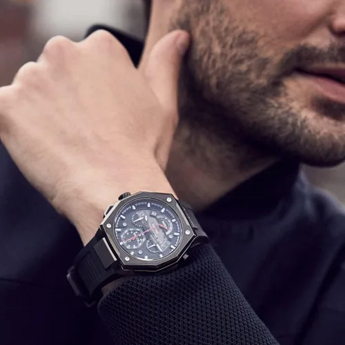Miniatura 6 de Blv Precisionist - Reloj de cuarzo para hombre, Negro -, Cronógrafo, movimiento de cuarzo