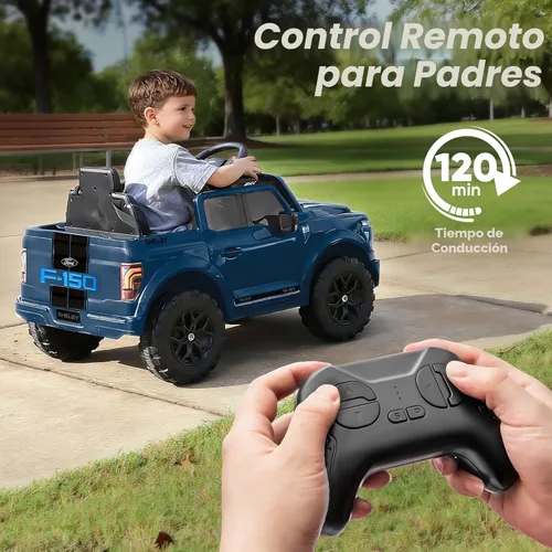 Miniatura 4 de Hikiddo Ford Shelby F-150 con Licencia - Carro de Paseo para Niños, Carro Eléctrico de 12V para Niños de 3-6 Años con Control Remoto - Azul
