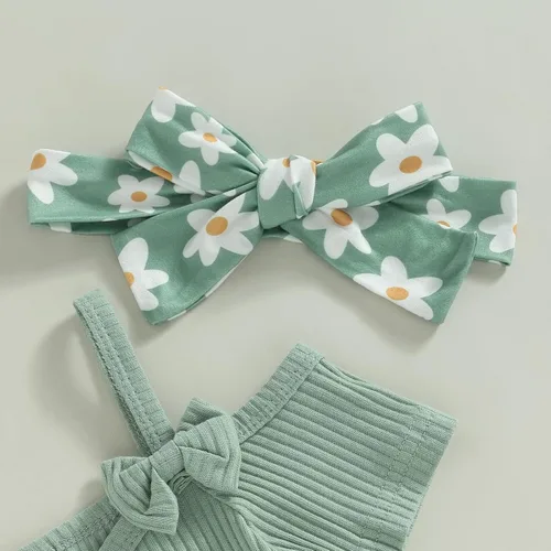Miniatura 61 de Sejardin Ropa de verano para bebé y niña, recién nacida, manga corta, con letras, mameluco elástico con diadema