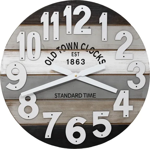 Miniatura 12 de Reloj de pared de madera multicolor de 18.0 in, playa costera marítima (azul, 18 pulgadas)