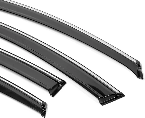 Miniatura 8 de IKON MOTORSPORTS - Visera de ventana compatible con Nissan Altima 2013-2018, policarbonato teñido ahumado y semitransparente con ribete cromado