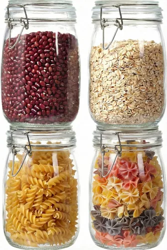 HomArtist Frascos de vidrio de 32 oz de boca ancha con tapas herméticas, paquete de 4 frascos de vidrio para encurtir para conservas, fermentación,