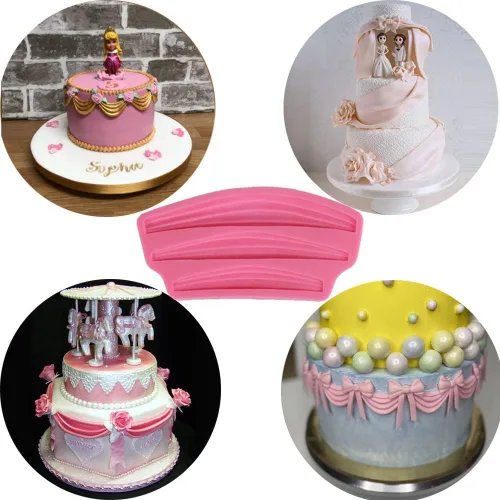 Miniatura 3 de Tamaños Vintage Swag Cake Border Wedding Palace Riband para pasta de azúcar, pasta de goma, molde de silicona DIY caramelo de chocolate, fondant