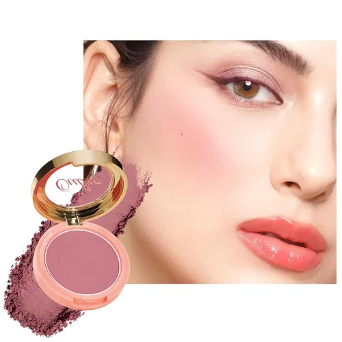 Miniatura 8 de Oulac Polvo de maquillaje de rubor marrón ciruela, mezcla de rubor en crema de color rico, piel bronceada mate natural, vegano y libre de crueldad