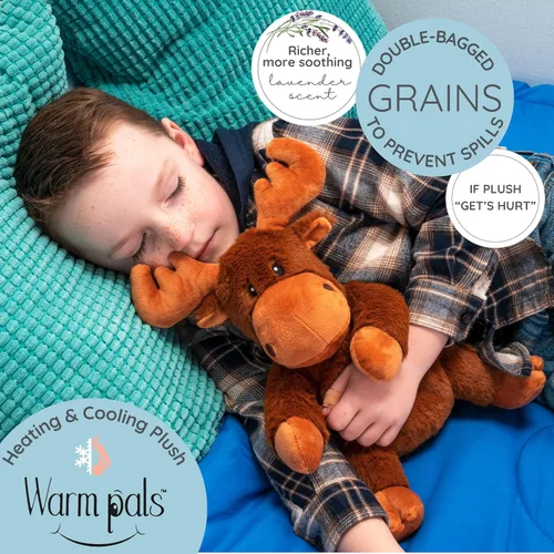 Miniatura 2 de 1i4 Group Mack Moose - Animal de peluche con peso y apto para microondas - Peluche térmico para mayor calidez, juguete lindo, suave y acogedor
