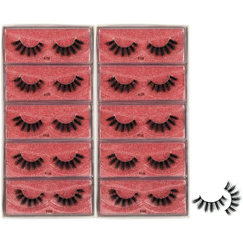 Miniatura 2 de → VAYATOR - 10 pares de pestañas de visón natural al por mayor, pestañas postizas largas y gruesas, pestañas postizas de alto volumen, hechas a