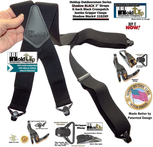 Miniatura 7 de Holdup - Tirantes de la serie Outdoorsman de 2 pulgadas de ancho para hombre con plástico compuesto patentado por EE. UU