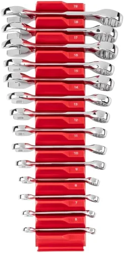 Miniatura 10 de TEKTON WCB92403 - Juego de llaves combinadas stubby con soportes, 25 piezas (1/4-3/4 pulgada, 6-19 mm)