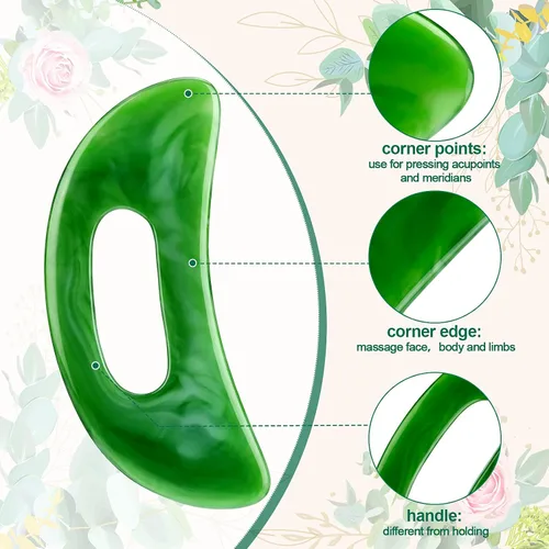 Miniatura 4 de Gua Sha - Herramienta de masaje con mango, herramientas de masaje de resina, masajeador de drenaje linfático, moldeador corporal, herramientas Gua
