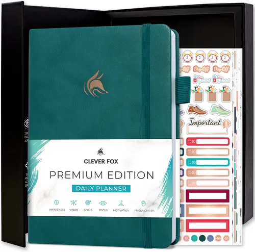 Miniatura 13 de Clever Fox Agenda Diaria, edición superior. - Planificador diario de lujo con horario por hora, organizador personal, diario de productividad
