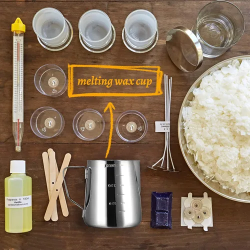 Miniatura 5 de Olla para derretir cera, latas de velas de acero inoxidable para hacer velas, recipientes de cera derretida, calentadores de cera de metal, café