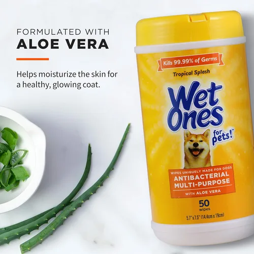 Miniatura 3 de Wet Ones Toallitas multiusos para perros con aloe vera para mascotas, 50 unidades, paquete de 3, toallitas para perros para todos los perros