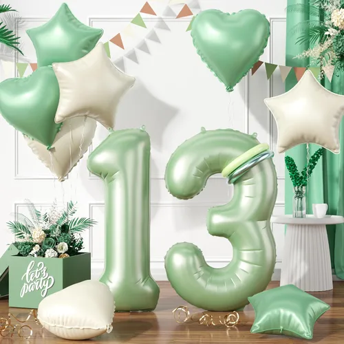 Miniatura 44 de Globos dorados de color champán con el número 11, globos de oro claro, globo de aluminio dorado con forma de corazón con estrella y globo largo