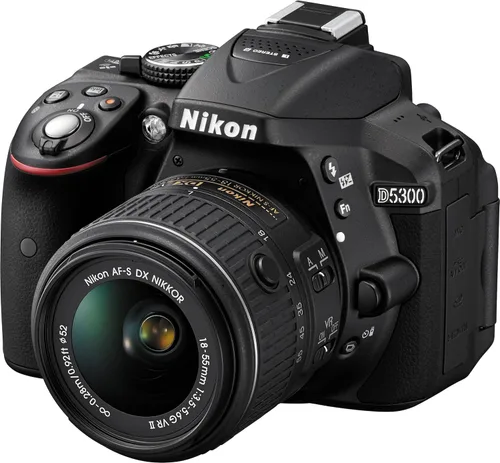 Nikon D5300 24.2 MP CMOS Digital SLR con lente de zoom Auto enfoque S DX NIKKOR 18-55 mm f/3.5-5.6 G ED VR (Negro)