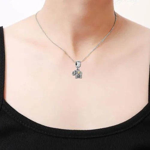Miniatura 4 de KunBead Cuentas colgantes de elefante compatibles con pulseras Pandora, Cobre, vidrio
