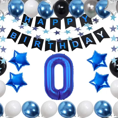 Miniatura 3 de Globos gigantes de 40 pulgadas de color azul marino con el número 0 Globo de 0 dígitos, globos del número 0 Globo azul oscuro 0 para decoración