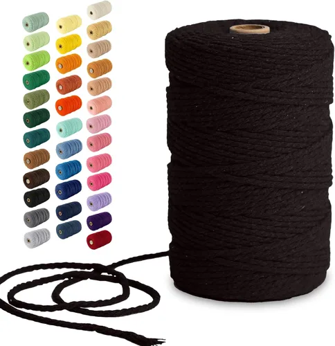Nook Theory Hilo de macramé de 3mm 220 yardas - Cuerda de macramé suave de 4mm, 5mm perfecta para nudos - Suministros de macramé para colgadores de