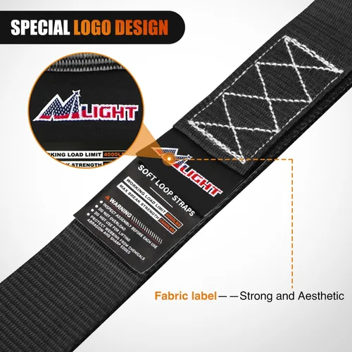 Miniatura 4 de Nilight Soft Loop - Correas de amarre de motocicleta de 1.7 x 17 pulgadas, resistentes, 12,000 libras, resistencia máxima a la rotura para asegurar