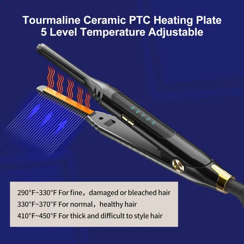 Miniatura 4 de Plancha de Lápiz 3/10'' Planchas Pequeñas para Cabello Corto, Corte Pixie y Flequillo, Alisador de Cabello para Bordes con Pantalla LED, Mini