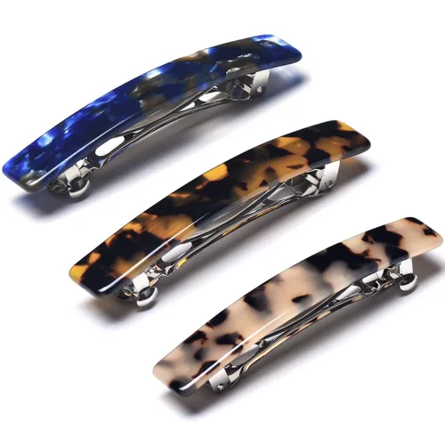 Miniatura 11 de Pinzas automáticas pequeñas de acetato de tortuga para mujer, pasadores de pelo fino, 4 piezas