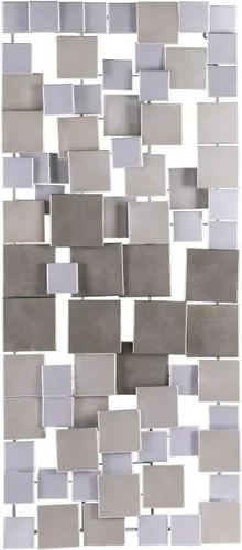 SEI Furniture Wavson - Escultura de pared, diseño geométrico 3D, arte de pared de montaje único, plateado, 47.00 x 2.25 pulgadas