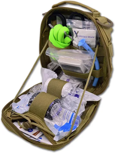 Lightning X Products bolsa de kit de emergencia, ideal para médicos tácticos, militares, entusiastas del aire libre (8 x 6.5 x 3 pulgadas, negro o