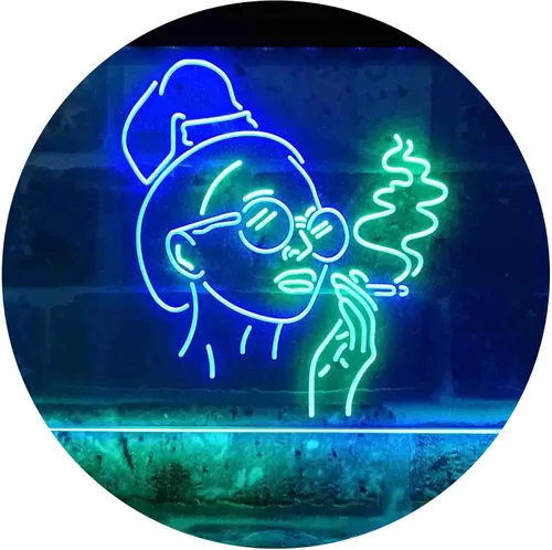 Miniatura 20 de ADVPRO Señal de neón LED de doble color rojo y azul para fumar mujer mala perra cueva cobertizo cueva st6s43-i3869-rb