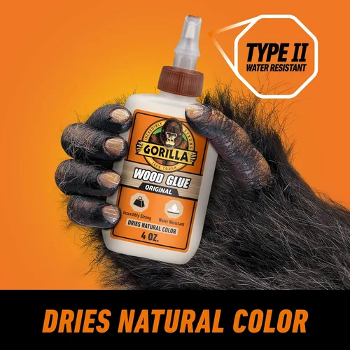 Miniatura 2 de Gorilla Pegamento para madera, color madera natural, botella de 4 onzas (paquete de 2) – Resistente al agua para proyectos y reparaciones