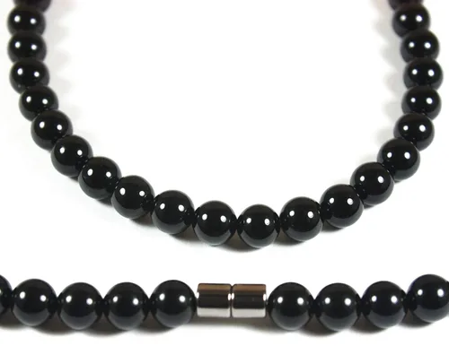 Miniatura 10 de Handmade Black Onyx Crystal Mens Necklace - Grounding Genuine Gemstone Beaded Mala Willpower, Protection, Prosperity Black Choker - Jewelry Gift