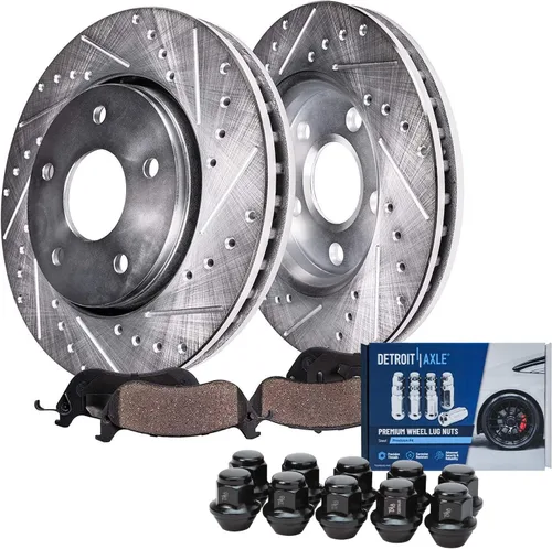 Miniatura 12 de Detroit Axle - 4 rotores de freno para Chevrolet Cruze 2014 2015 [modelos de motores de gas] Rotores de freno de disco perforados y ranurados