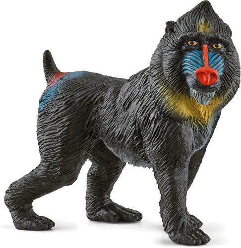Schleich Wild Life - Figura realista de mono mandril, juguete auténtico y altamente detallado, duradero para la educación y juego divertido para