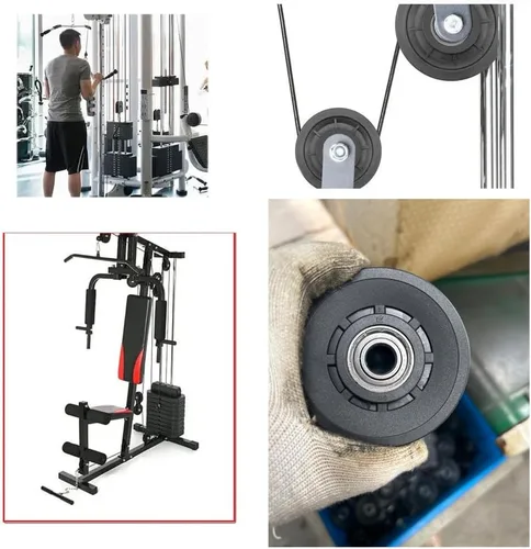 Miniatura 4 de Paquete de 2 poleas para equipos de fitness, sistema de rodamiento universal, rueda de entrenamiento de gimnasio, cable de rodamiento de nailon
