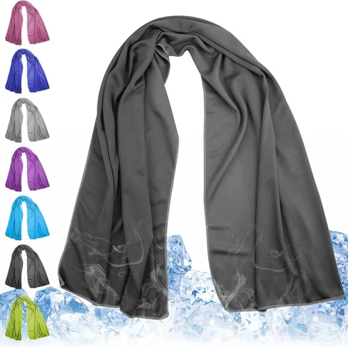 Miniatura 16 de Toallas de enfriamiento de 43.3 x 15.7 pulgadas, toalla de hielo, toalla de sudor, toallas de enfriamiento para cuello y cara, envolturas