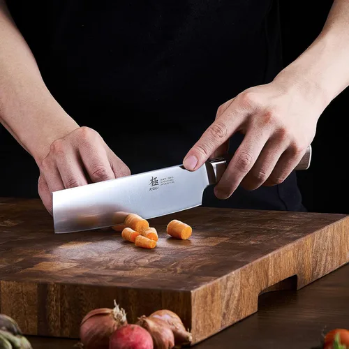 Miniatura 6 de KYOKU Cuchillo Nakiri de 7 Pulgadas - Serie Daimyo - Cuchillo de Verduras con Mango Ergonómico de Palisandro, y Pin de Mosaico - Cuchillo de Cocina