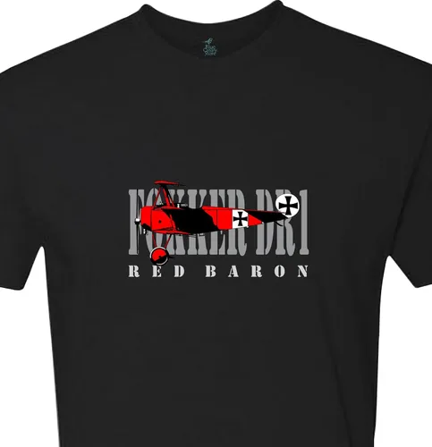 Miniatura 3 de Camiseta Red Baron WW1 Triplane Foker DR1 (M, negro)