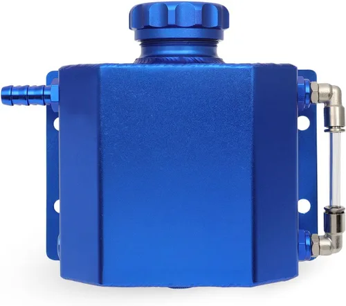 SCITOO Tanque de Radiador Botella de Reserva de Refrigerante de Recuperación de Desbordamiento [Con Sensor y con Tapa] 1L Universal Azul Reemplazo #