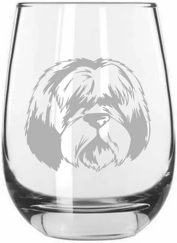 Miniatura 435 de Sakhalin Husky Dog - Copa de vino grabada personalizada de 15.25 onzas sin tallo