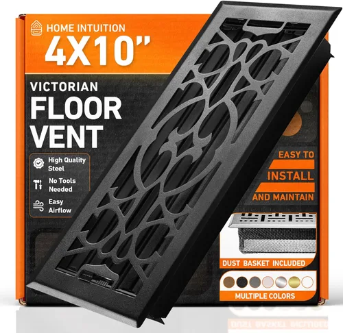 Miniatura 14 de Cubiertas de Ventilación de Piso 4X10 Registro de Piso con Cubierta de Malla Trampa, Calor y Aire, Ventilación de Piso Metálica Transitable