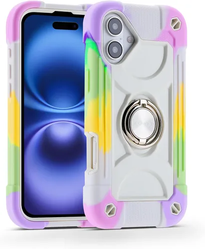 Miniatura 94 de MARKILL Funda compatible con iPhone 15 de 6.1 pulgadas con soporte integrado, [grado militar resistente de cuerpo completo] protección contra Rosa