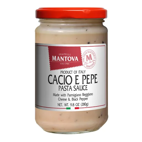 Mantova Cacio e Pepe - Salsa para pasta, 9.8 onzas (paquete de 2), producto de Italia, 100% italiano, ingredientes totalmente naturales, parmigiano