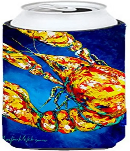 Miniatura 23 de Caroline's Treasures MW1185MUK Big Boy on Blue Crawfish Ultra Hugger para latas delgadas, funda para enfriar, lavable a máquina, funda para bebidas