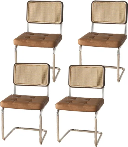 Miniatura 8 de Sillas de comedor de ratán, sillas de cocina, sillas de comedor modernas con madera maciza para cocina, sala de estar, silla de mediados de siglo